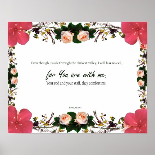 Psalm 234 for You are with Me Gothic Verses Poster
