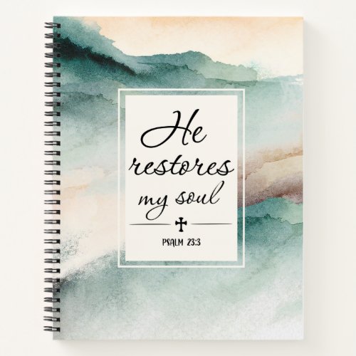Psalm 234 He Restores My Soul Personalized Notebook