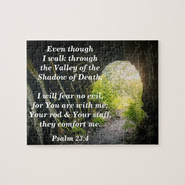 Psalm 23:4 I will Fear No Evil Bible Verse  Jigsaw Puzzle (Horizontal)