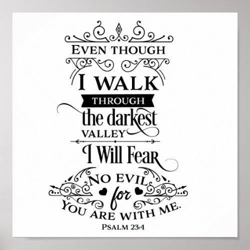 Psalm 234 I will Fear No Evil Poster