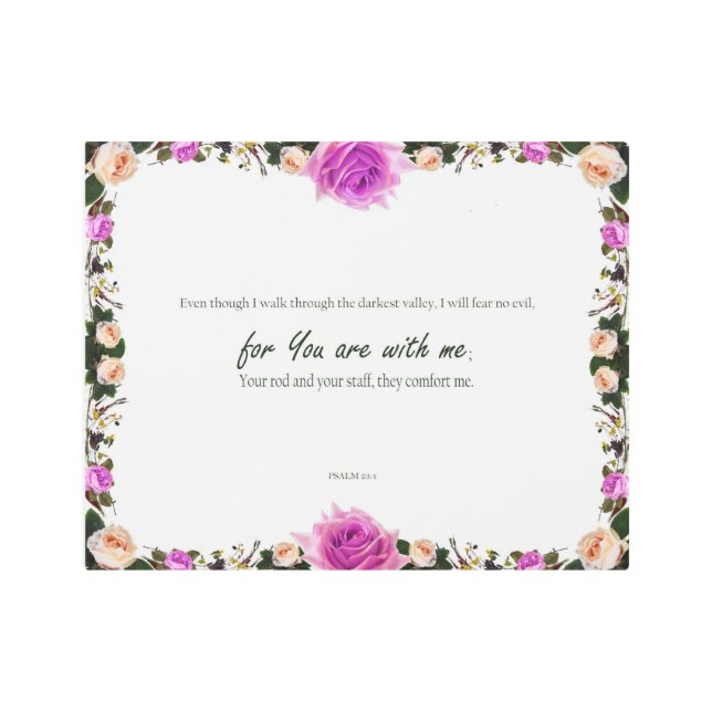 Psalm 23:4, Scripture Metal Wall Art (Front)