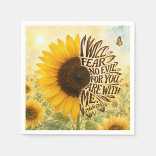 Psalm 23:4 Yellow Sunflower Napkins
