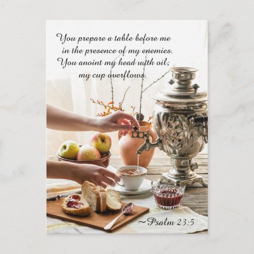 Psalm 235 You prepare a table before me Bible Postcard