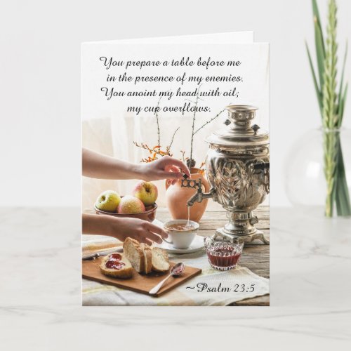 Psalm 235 You prepare a table before me Bible Thank You Card