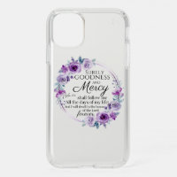 Psalm 23:6 Inspirational Bible Verse Purple Floral