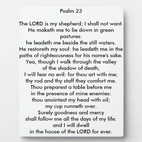 Psalm 23 8x10 Tabletop Photo Plaque