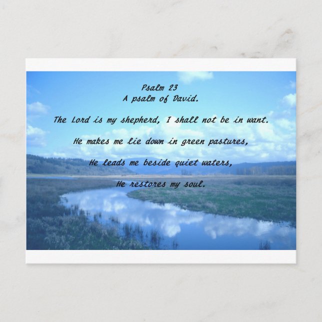 Psalm 23 A psalm of David.T Postcard (Front)