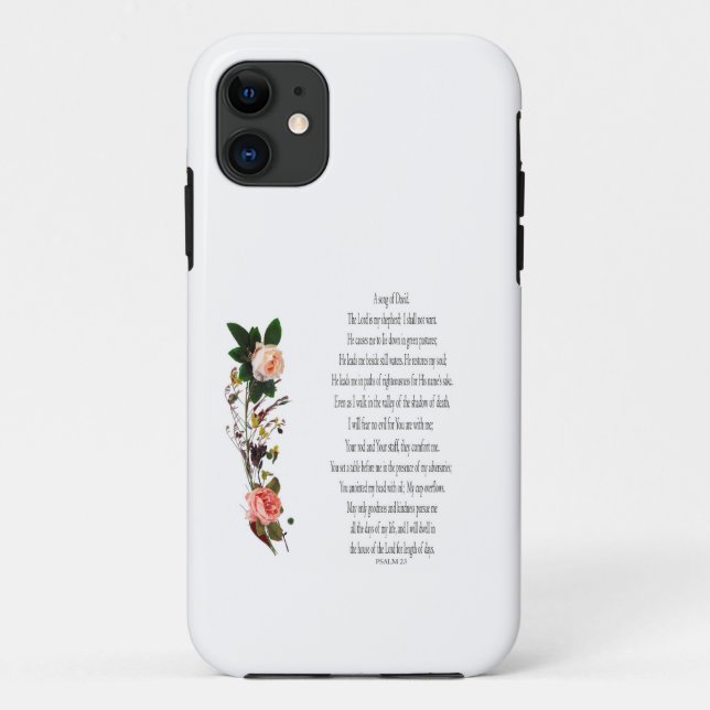 Psalm 23, A Song of David, Botanical iPhone case  (Back)
