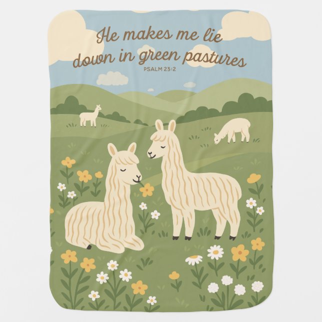 Psalm 23 Alpaca Baby Blanket  (Front)