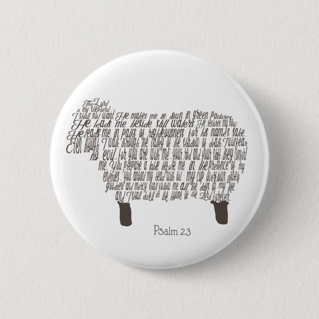Psalm 23 Art Button (Front)