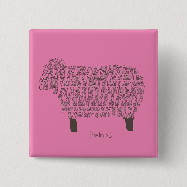 Psalm 23 Art Button (Front)