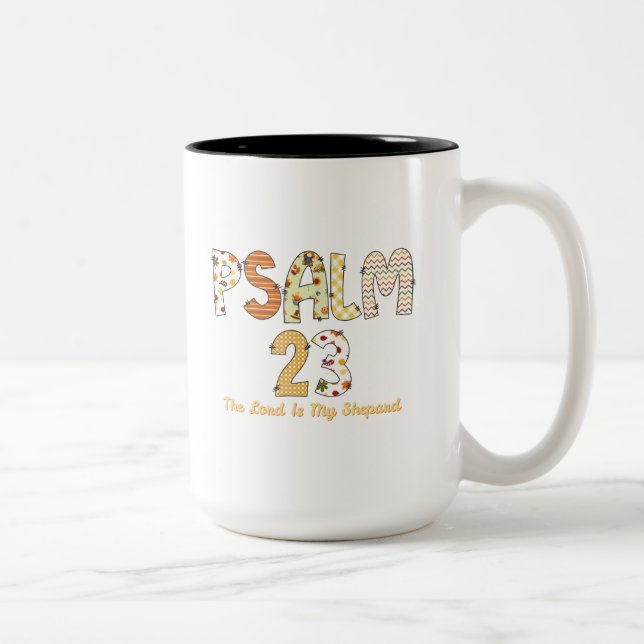 Psalm 23 Autumn Scripture Two-Tone Coffee Mug (Right)