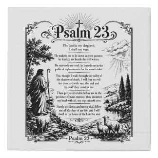 Psalm 23 Beautiful Art Faux Canvas Print
