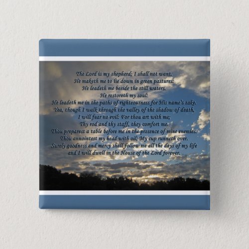 Psalm 23 Beautiful Bible Verse Christian Button