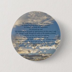 Psalm 23 Beautiful Bible Verse Christian Button