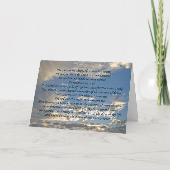 Psalm 23 Beautiful Bible Verse Christian Card (Front)
