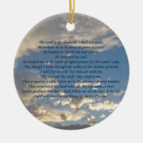 Psalm 23 Beautiful Bible Verse Christian Ceramic Ornament