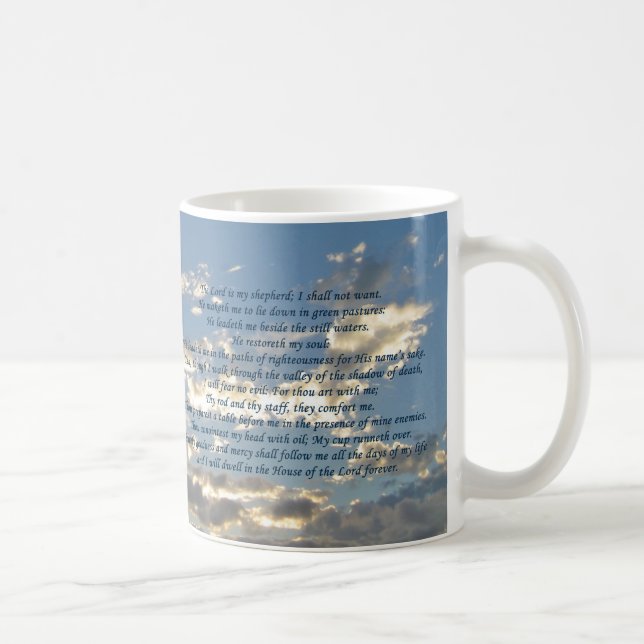 Psalm 23 Beautiful Bible Verse Christian Coffee Mug (Right)
