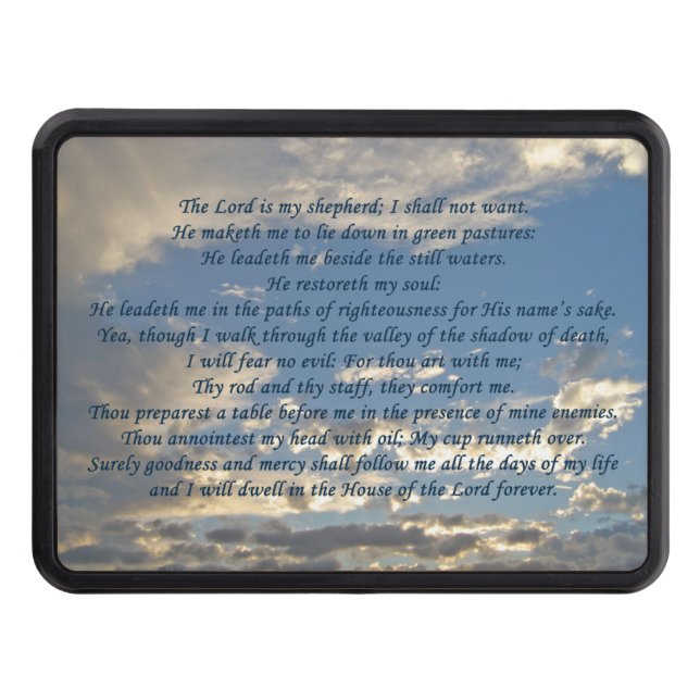 Psalm 23 Beautiful Bible Verse Christian Hitch Cover (Front)