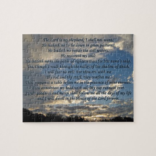 Psalm 23 Beautiful Bible Verse Christian Jigsaw Puzzle | Zazzle.com