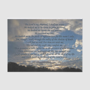 Psalm 23 Beautiful Bible Verse Christian Tissue Paper
