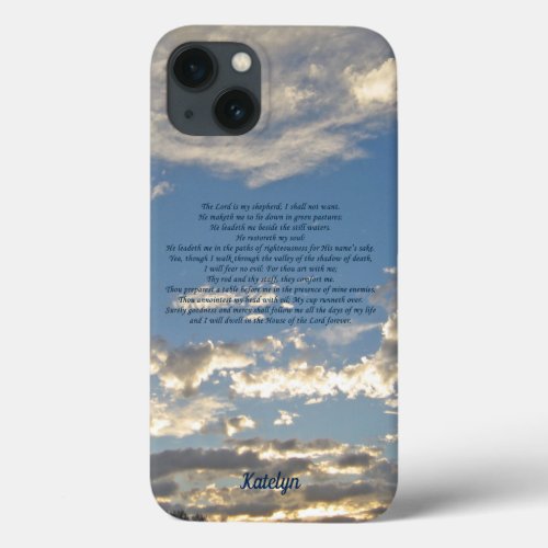 Psalm 23 Beautiful Bible Verse Custom Christian iPhone 13 Case