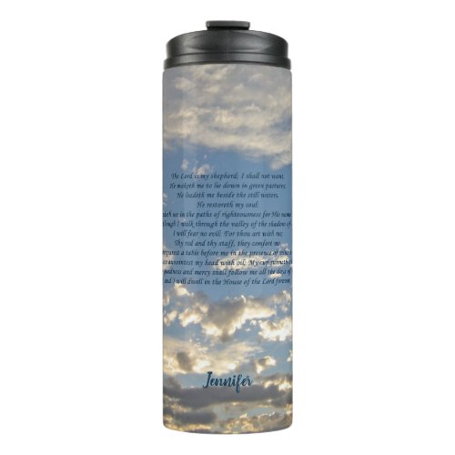 Psalm 23 Beautiful Christian Bible Verse Custom Thermal Tumbler