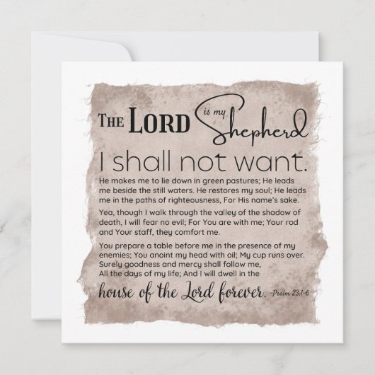 Psalm 23 Bible Scripture Vintage Paper (Front)