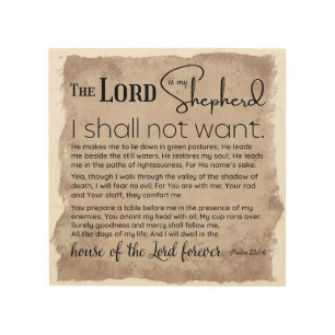 Psalm 23 Bible Scripture Vintage Paper Wood Wall Art