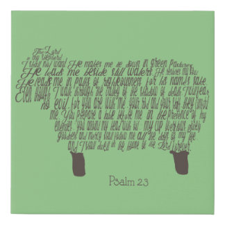 Psalm 23 Bible Verse Faux Canvas Print