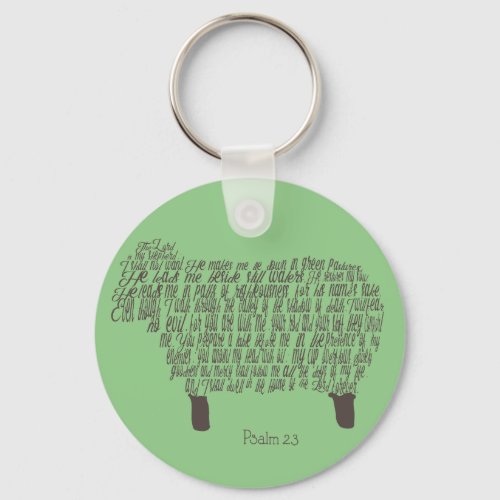 Psalm 23 Bible Verse Keychain