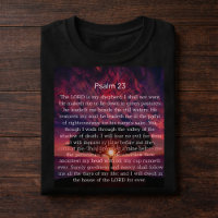 Psalm 23 Bible Verse with Pink Sunset Tree