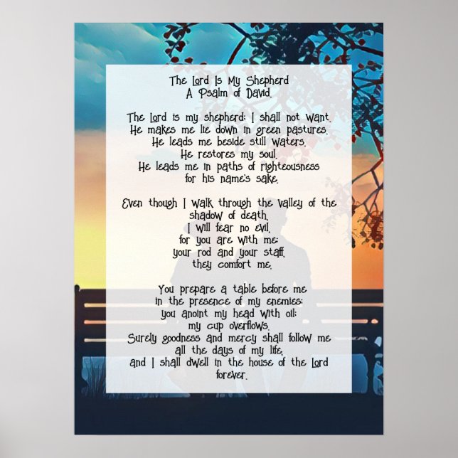 Psalm 23 biblical quote poster (Front)