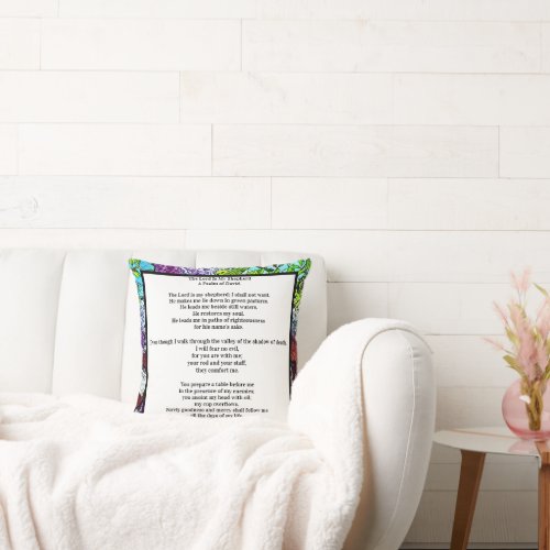 Psalm 23 biblical quote throw pillow