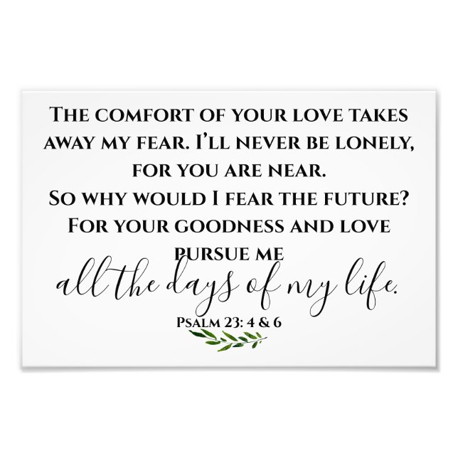 Psalm 23 Black and White Scripture Wall Art Photo (Front)