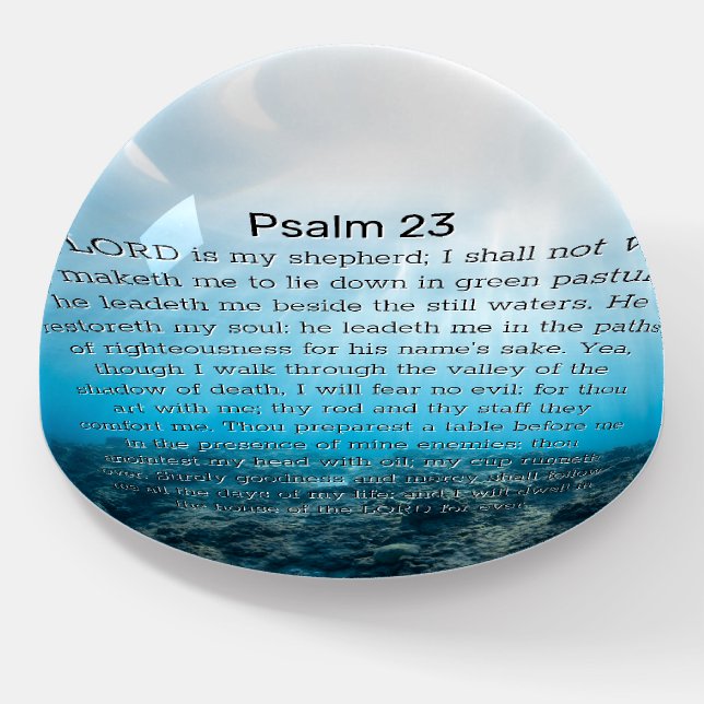 Psalm 23 Blue Ocean Floor Paperweight (Angled)