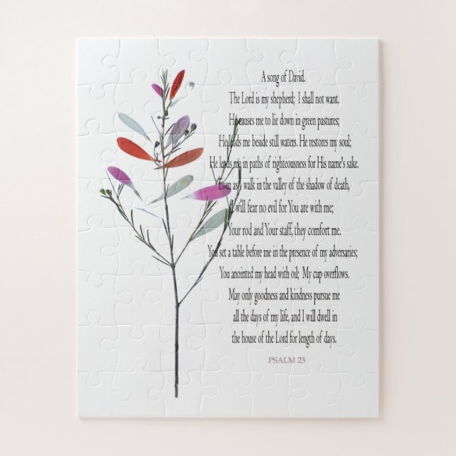 Psalm 23, Botanical Challenging Puzzle Easy  (Vertical)