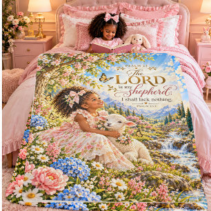 Psalm 23 Butterfly Garden Scripture Sherpa Blanket