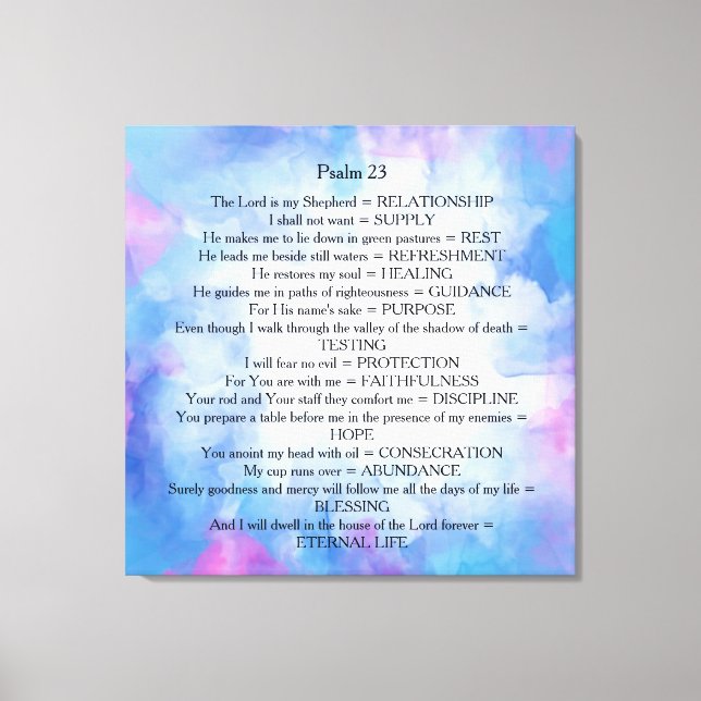 Psalm 23 canvas print (Front)