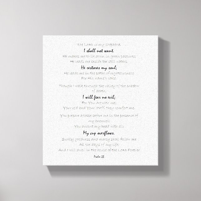 psalm 23 canvas wall art, scripture wall art (Front)