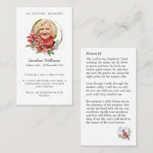 Psalm 23 Cardinal Funeral Prayer Card