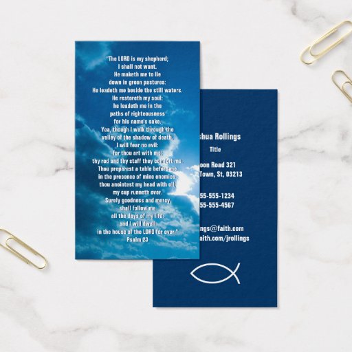 Customizable Psalm 23 - Christian Business Card