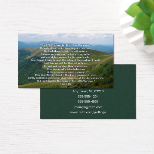 Customizable Psalm 23 - Christian Business Card