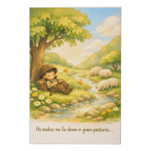 Psalm 23 Christian Nursery Wall Art | Bible canvas