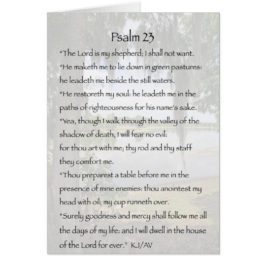 Psalm 23 Condolence Card | Zazzle.com