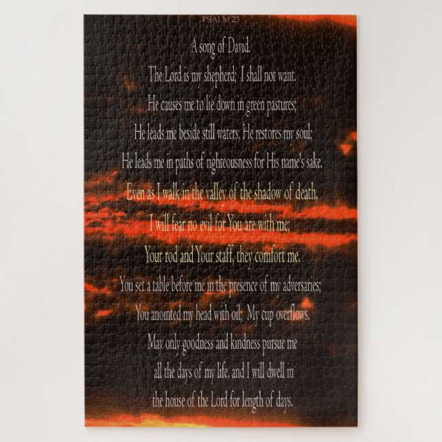 Psalm 23, Dark Red Sky, 1014 pcs, Difficult Puzzle (Vertical)