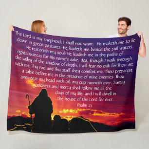 Psalm 23 fleece blanket