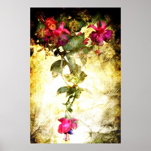 Psalm 23 Floral Art Poster Poster