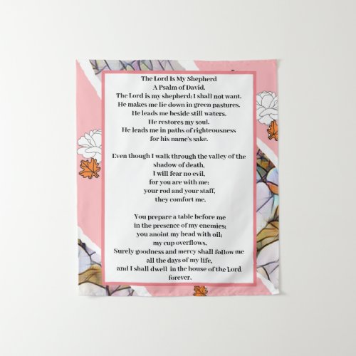 Psalm 23 floral artistic art tapestry