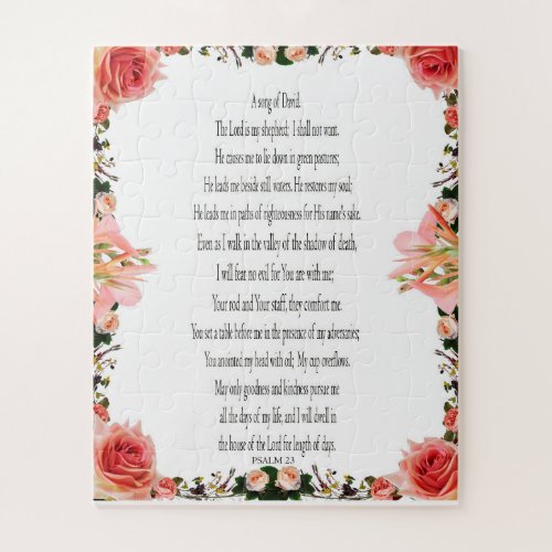 Psalm 23 Floral Border 56 pieces Easy Puzzle